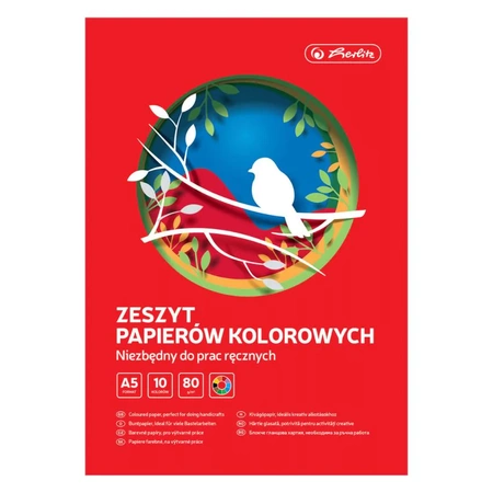 Zeszyt papierów kolorowych A5 10 kartek Herlitz