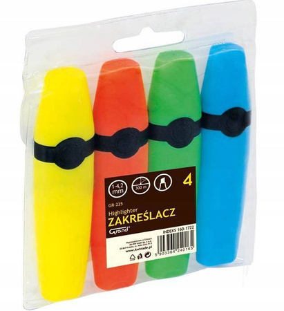 Zakreślacze GRAND 4 kol.