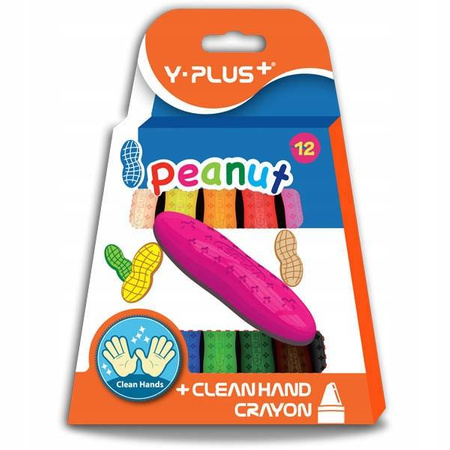 Niebrudzące kredki świecowe Y-PLUS PEANUT 12 sztuk