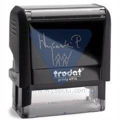 Pieczątka Trodat 4914 czarna, tusz czarny.