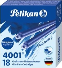 Naboje długie Pelikan niebieskie 18 sztuk