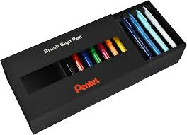 Pisaki Pentel Brush Sign Pen zestaw 26 sztuk