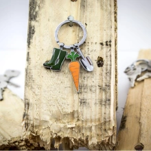 BRELOK TROIKA GARDEN LOVE, 3 CHARMS EMALIOWANY METAL