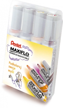 Pentel Markery suchościeralne Maxiflo 4 kolory w etui