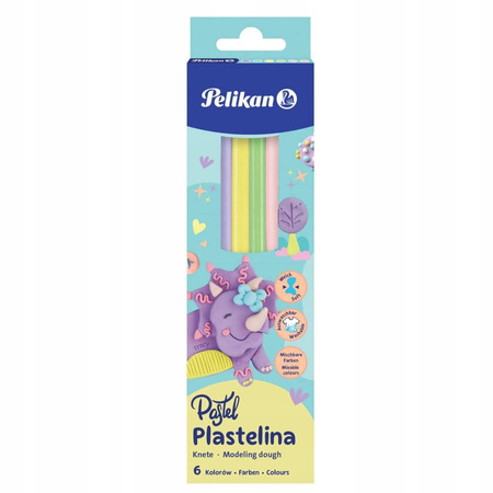 PLASTELINA PELIKAN 6 KOLORÓW PASTELOWYCH