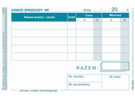 Dowód sprzedaży paragon M&P 260-9 A7 80 kartek