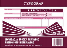 Likwidacja środka trwałego LT-LN Typograf 02008 A6