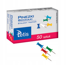 Pinezki Tetis GP100 pudełko 50 szt BECZUŁKI mix