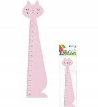 Linijka Fiorello drewniana 15 cm kot różowy