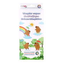 STRIGO KREDKI OŁÓWKOWE TRÓJKĄTNE 12KOLORÓW + TEMPERÓWKA KAPIBARA