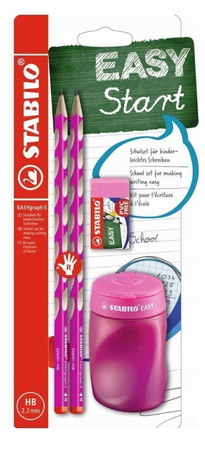STABILO EASYgraph HB Ołówek Różowy R + temp gumka