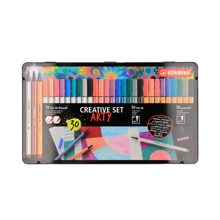 FLAMASTRY STABILO ARTY METAL WALLET PEN BRUSH