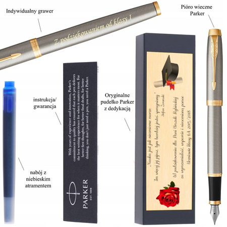 PARKER IM pióro wieczne Brushed Metal GT F