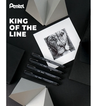 Pentel zestaw cienkopis kreslarski Pointliner 5 sztuk