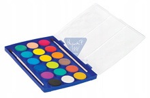 Farba akwarelowa duża pastylka 18 kolorów Colorino
