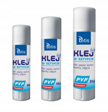 Klej w sztyfcie bezbarwny Tetis BG112 15 g typ PVA