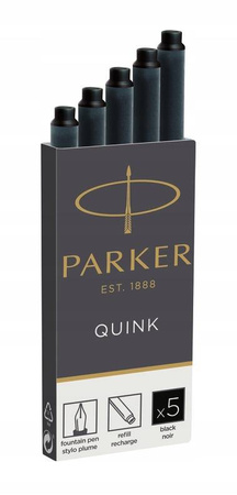 PARKER QUINK naboje do pióra czarny atrament 5 szt