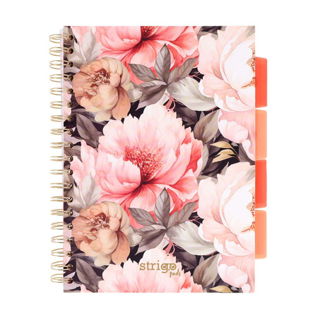 Kołozeszyt STRIGO PADS Project Book B5 kratka Kwiaty beżowy
