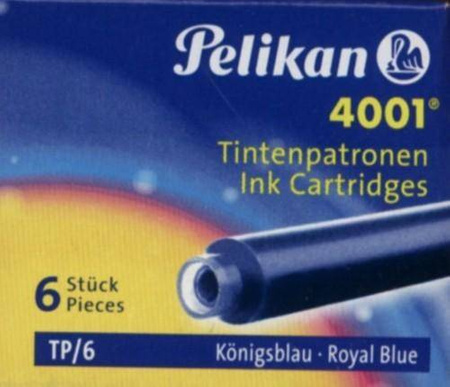 Naboje krótkie Pelikan zmywalne NIEBIESKIE TP/6