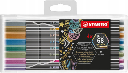 Flamastry STABILO Pen 68 METALIC Etui 8 kolorów