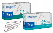 Spinacze biurowe Tetis GS180 trójkątne 33mm 100szt