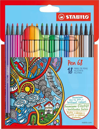 Flamastry STABILO Pen 68 - opk. 24 kolory