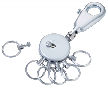 BRELOK Z KARABIŃCZYKIEM TROIKA PATENT NA 6 KLUCZY, MATOWY