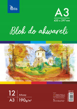 BLOK A3 AKWARELE 190G 12ARK. KB011-A3 TETIS