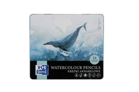 KREDKI OŁÓWKOWE OXFORD WATERCOLOUR 24 SZT METALOWE PUDEŁKO