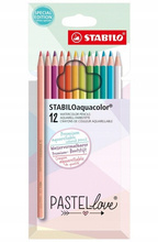 KREDKI STABILO AQUACOLOR 12SZT.PASTELLOVE WALLET
