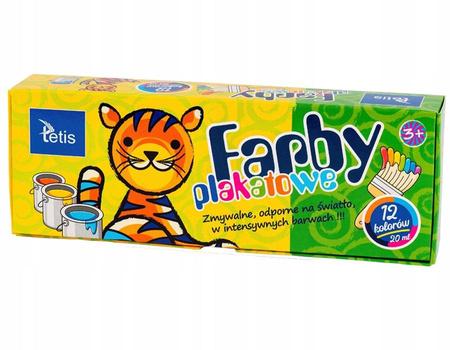 Farby plakatowe Tetis KF001 12 kolorów