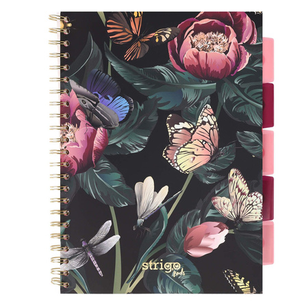 Kołozeszyt STRIGO PADS Project Book A4 kratka Kwiaty zielony