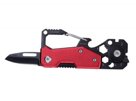 BRELOK TROIKA TOOLINATOR, 10 FUNKCJI, STAL NIERDZEWNA, CZERWONY