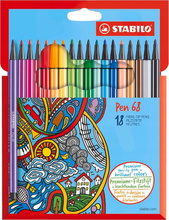 Flamastry STABILO Pen 68 - opk. 18 kolorów