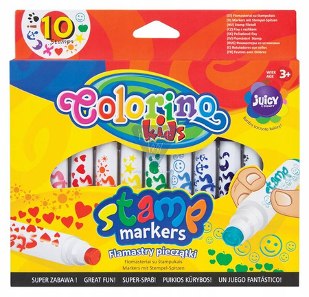 Flamastry Pieczątki 10 kolorów Colorino Kids