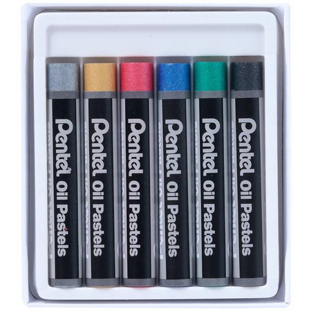 Pastele olejne metaliczne Pentel 6 kolorów