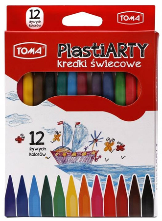 Kredki szkolne świecowe PlastiARTY 12 Kolorów