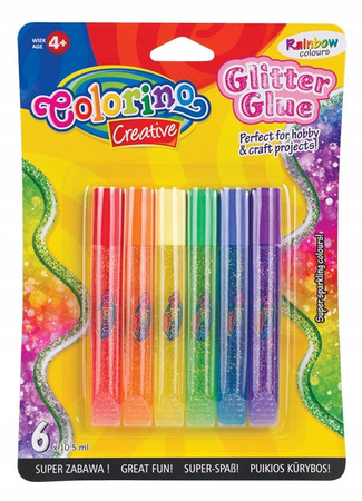 Klej brokatowy Rainbow 6 szt po 10,5 ml Colorino