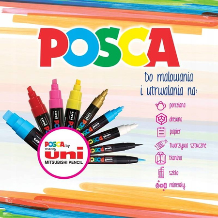 Uni marker Posca PC-5M z farbą plakatową ochra