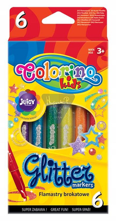 Flamastry brokatowe 6 kolorów Colorino