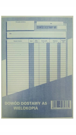 Dowód dostawy Druk A5 Samokopia 60 kartek