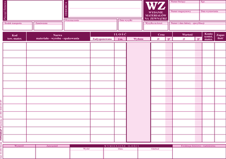 Wydanie materiału na zewnątrz Typograf 01181 A5 80
