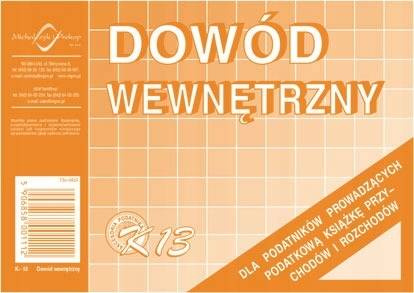 Dowód wewnętrzny Michalczyk i Prokop K-13 A6 50