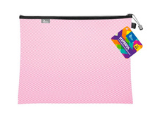 KOPERTA Z SUWAKIEM METALOWYM A4 RÓŻOWA