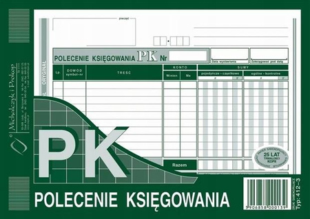Druk Polecenie księgowania M&P 412-3 format A5