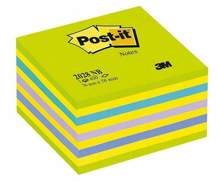 POST-IT 76x76mm, 1x450 kart. niebiesko-zielone