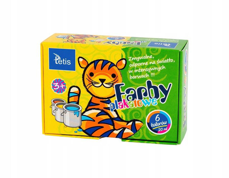 Farby plakatowe Tetis KF001 6 kolorów
