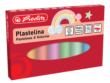 Herlitz Plastelina pastelowa 8 kolorów