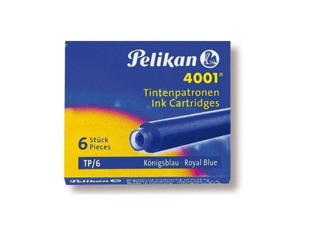 Naboje krótkie Pelikan zmywalne NIEBIESKIE TP/6