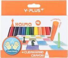 Niebrudzące kredki świecowe Y-PLUS Halma 12 sztuk